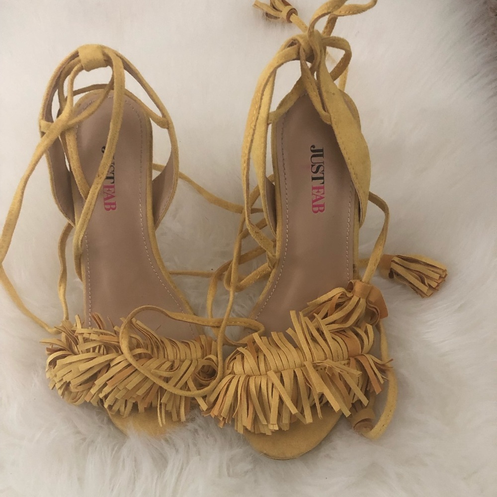 Yellow Tassel High heels